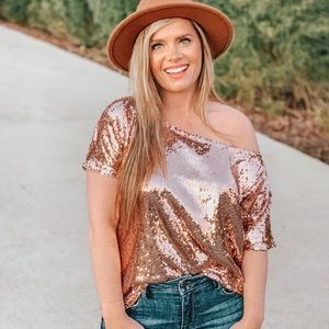 Sequin Off Shoulder Top